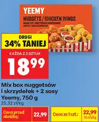 Biedronka Mix box nuggetsów i skrzydełek + 2 sosy Yeemy, 750 g oferta