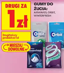 Biedronka GUMY DO ŻUCIA: AIRWAVES, ORBIT, WINTERFRESH oferta