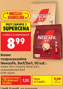 Biedronka Kawa rozpuszczalna Nescafé, 3w1/2w1, 10 szt oferta