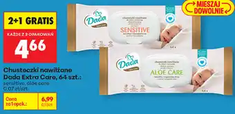 Biedronka Chusteczki nawilżane Dada Extra Care, 64 szt oferta