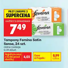 Biedronka Tampony Femina Satin Sense oferta