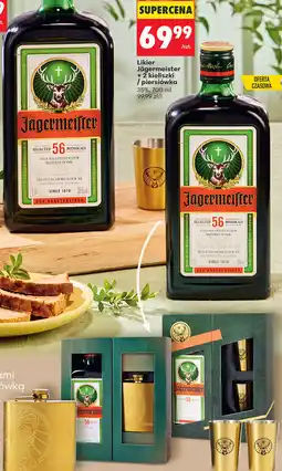 Biedronka Likier Jägermeister + 2 kieliszki / piersiówka oferta