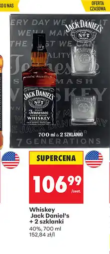 Biedronka Whiskey Jack Daniels dwie szklanki oferta