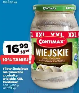 Netto Filety śledziowe marynowane z cebulką wiejskie XXL Contimax oferta