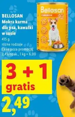 Lidl Bellosan mokra karma dla psa, kawałki w sosie oferta