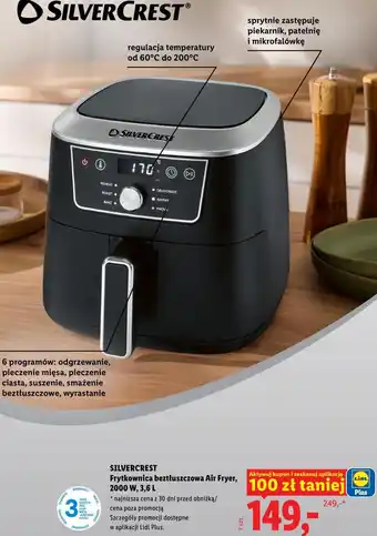 Lidl SILVERCREST Frytkownica beztłuszczowa Air Fryer, 2000 W oferta