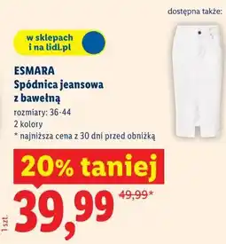 Lidl ESMARA Spódnica jeansowa z bawełną oferta