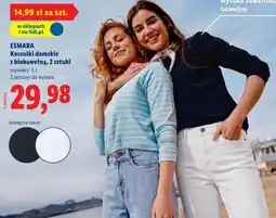 Lidl ESMARA Koszulki damskie z biobawełną, 2 sztuki oferta