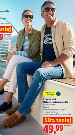 Lidl ESMARA MEN Mokasyny skórzane męskie oferta