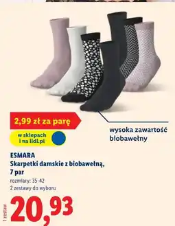 Lidl ESMARA Skarpetki damskie z biobawełną oferta