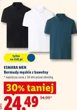 Lidl ESMARA MEN Bermudy męskie z bawełny oferta