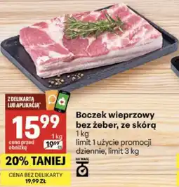 Delikatesy Centrum Boczek wieprzowy bez żeber, ze skórą oferta