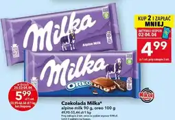 Lewiatan Czekolada Milka alpine milk 90 g, oreo 100 g oferta