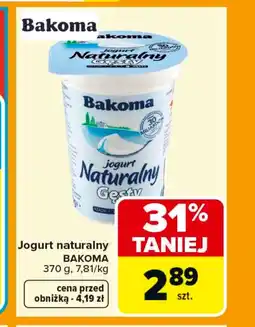 Carrefour Jogurt naturalny Bakoma oferta
