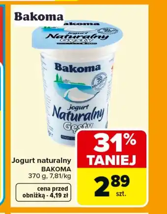 Carrefour Jogurt naturalny Bakoma oferta