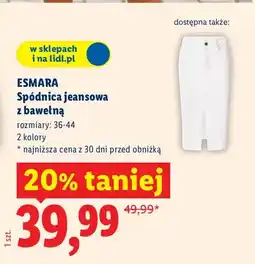 Lidl Spódnica jeansowa z bawełną oferta
