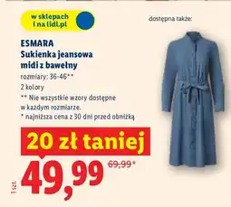 Lidl Sukienka jeansowa midi z bawełny oferta