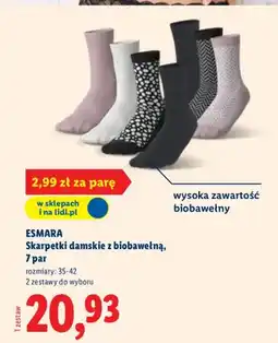 Lidl Skarpetki damskie z biobawełną, 7 par oferta