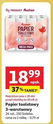 Auchan Papier toaletowy 3-warstwowy oferta