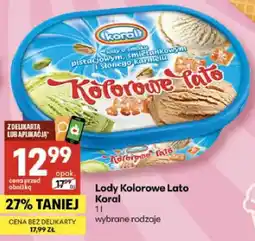 Delikatesy Centrum Lody Kolorowe Lato Koral wybrane rodzaje oferta