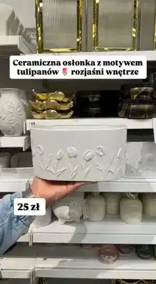 Pepco Ceramiczna osłonka z motywem tulipanów oferta