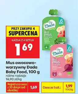 Biedronka Mus owocowo-warzywny Bio różne rodzaje oferta