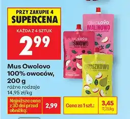 Biedronka Mus 100% owoców, różne rodzaje oferta