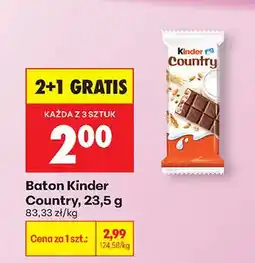 Biedronka Baton Kinder Country 2+1 GRATIS oferta