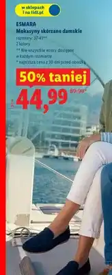 Lidl Mokasyny skórzane damskie oferta