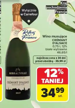 Carrefour Wino musujące CREMANT D'ALSACE oferta