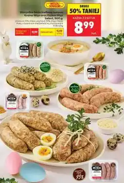 Biedronka Wszystkie białe kiełbasy surowe Kraina Mięs oraz Kraina Mięs Selection, 500 g oferta