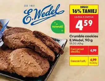 Biedronka Crumble cookies E.Wedel, 90 g oferta