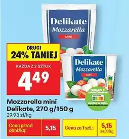 Biedronka Mozzarella mini Delikate, 270 g/150 g oferta