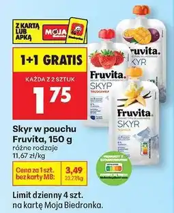 Biedronka Skyr w pouchu Fruvita, 150 g oferta