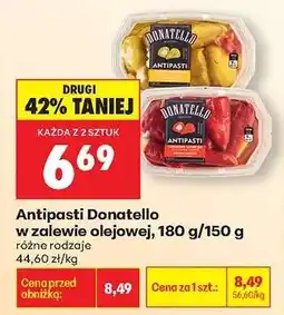 Biedronka Antipasti Donatello w zalewie olejowej, 180 g/150 g oferta
