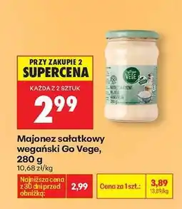Biedronka Majonez sałatkowy wegański Go Vege 280 g oferta