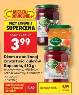Biedronka Dżem o obniżonej zawartości cukrów Rapsodia 410 g oferta
