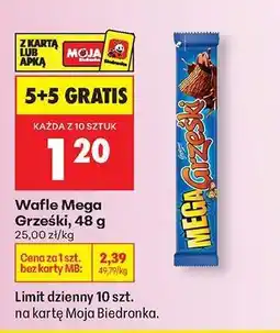 Biedronka WAFLE MEGA GRZEŚKI, 48 G oferta