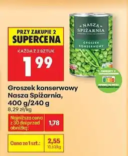 Biedronka Groszek konserwowy Nasza Spiżarnia 400 g / 240 g oferta