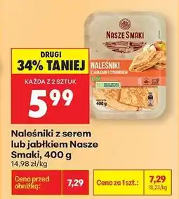 Biedronka Naleśniki z serem lub jabłkiem Nasze Smaki, 400 g oferta