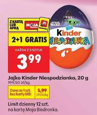 Biedronka Jajko Kinder Niespodzianka 20 g oferta