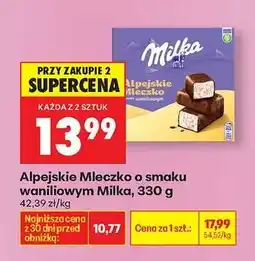 Biedronka Alpejskie Mleczko o smaku waniliowym Milka 330 g oferta