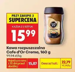 Biedronka Kawa rozpuszczalna Cafe d'Or Crema , 160 g oferta