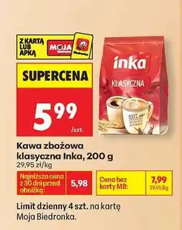 Biedronka Kawa zbożowa klasyczna Inka, 200 g oferta