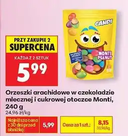 Biedronka Orzeszki arachidowe w czekoladzie mlecznej i cukrowej otoczce Monti, 240 g oferta