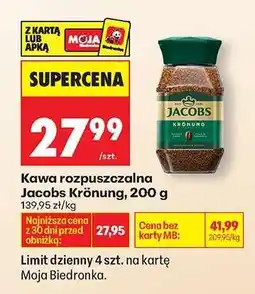Biedronka Kawa rozpuszczalna Jacobs Krönung, 200 g oferta
