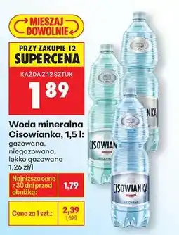 Biedronka Woda mineralna Cisowianka, 1,5 l oferta