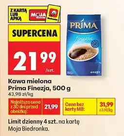 Biedronka Kawa mielona PRIMA FINEZJA 500 g oferta
