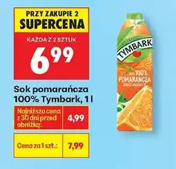 Biedronka Sok pomarańcza 100% Tymbark, 1l oferta