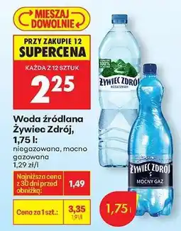 Biedronka Woda źródlana Żywiec Zdrój, 1,75 l oferta